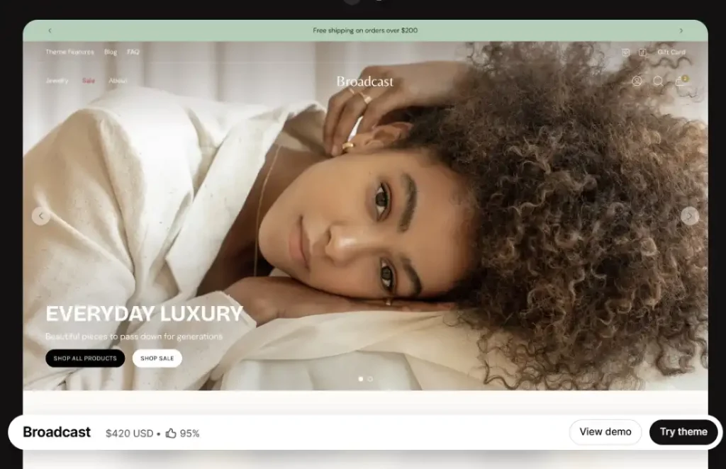 Broadcast Shopify theme
