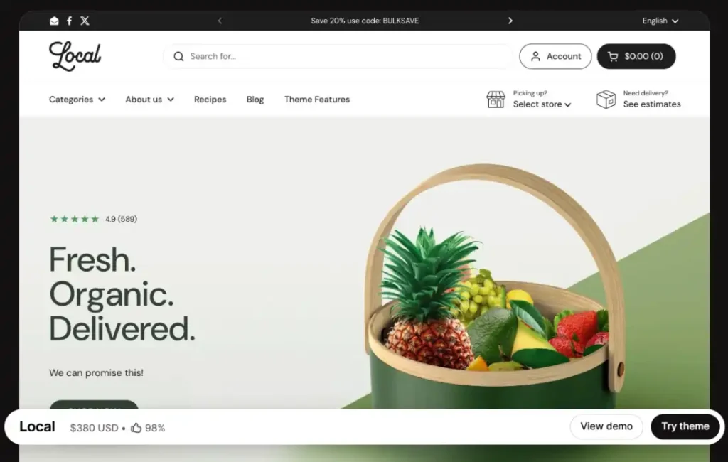 Local Shopify theme