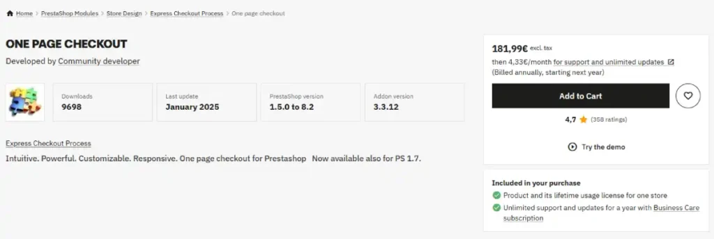 One Page Checkout PrestaShop Addon