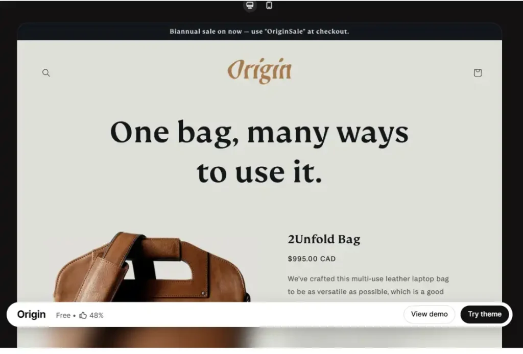 Origin Shopify Theme