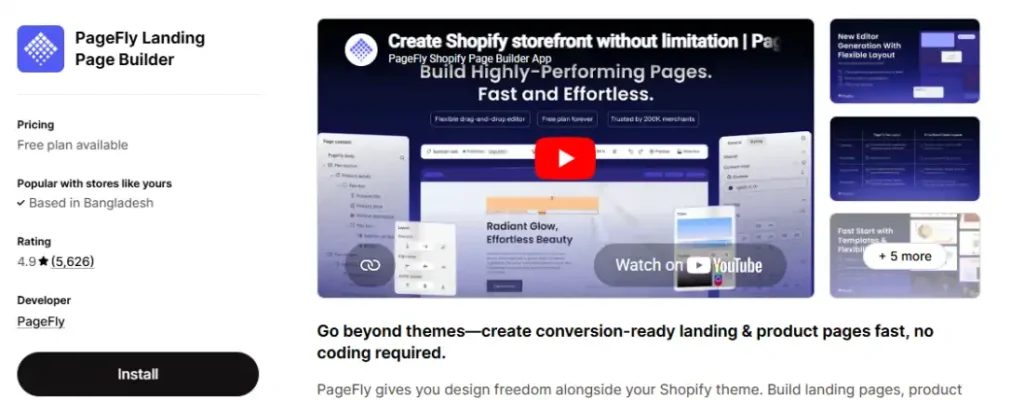 PageFly Shopify App