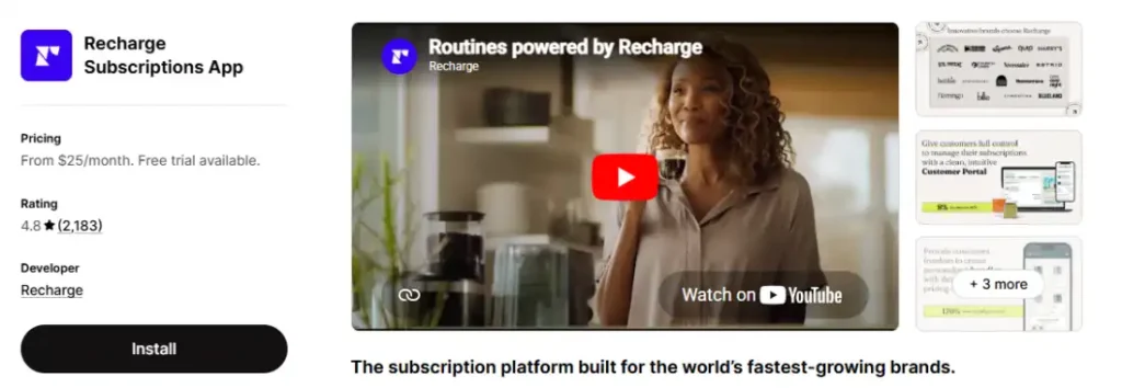 Recharge Shopify App