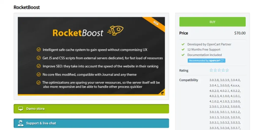 RocketBoost Extension Opencart