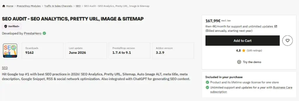 SEO Audit PrestaShop Addon