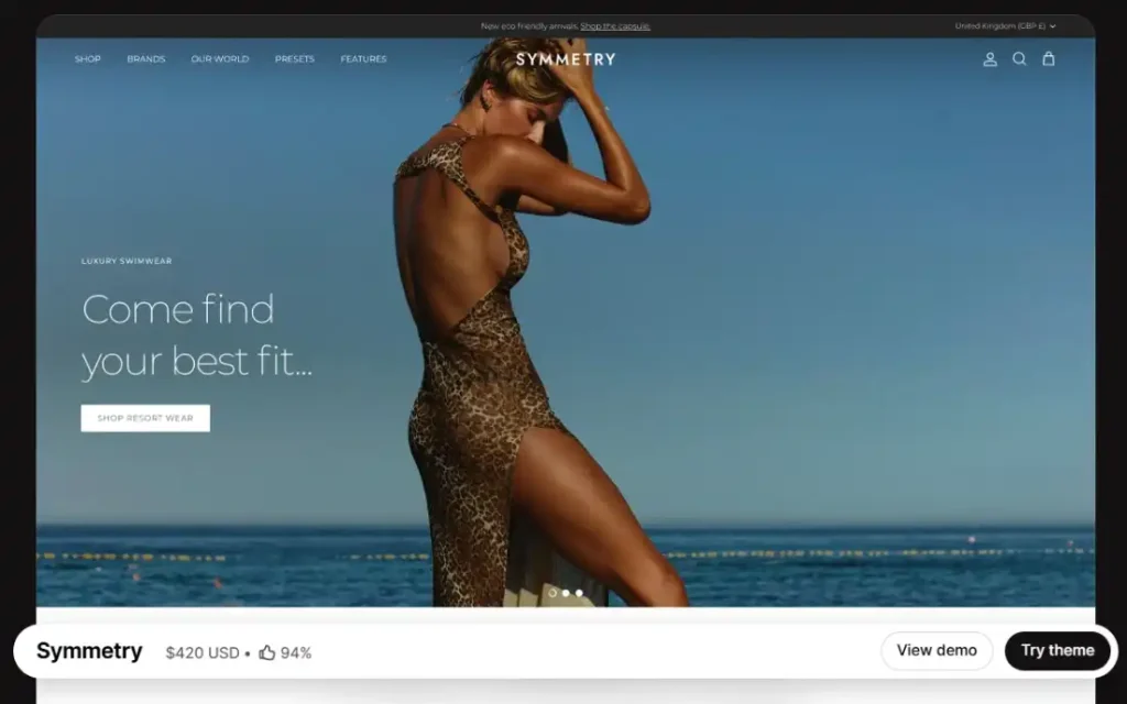 Symmetry Shopify theme