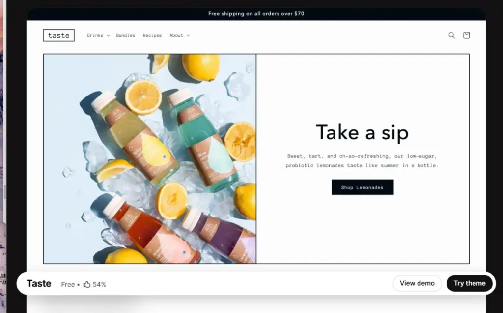 Taste Shopify theme