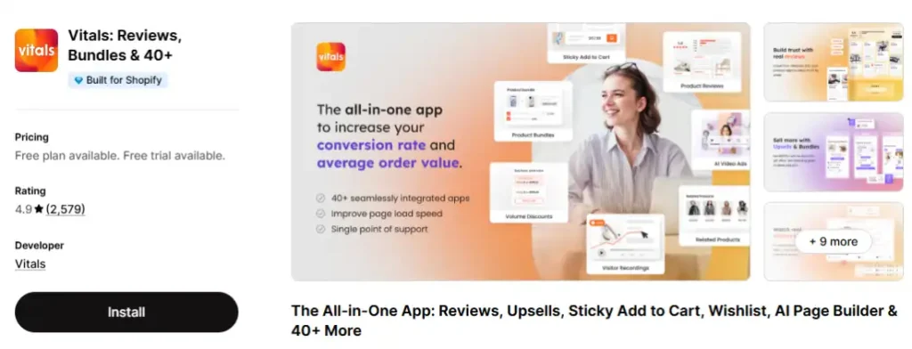 Vitals Shopify App