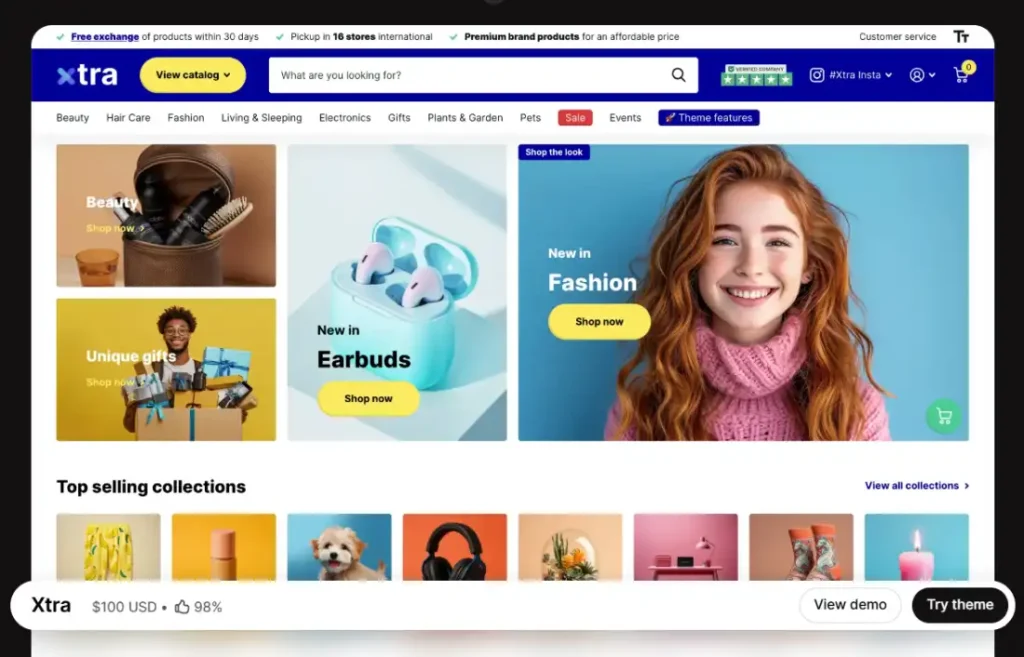 Xtra Shopify theme