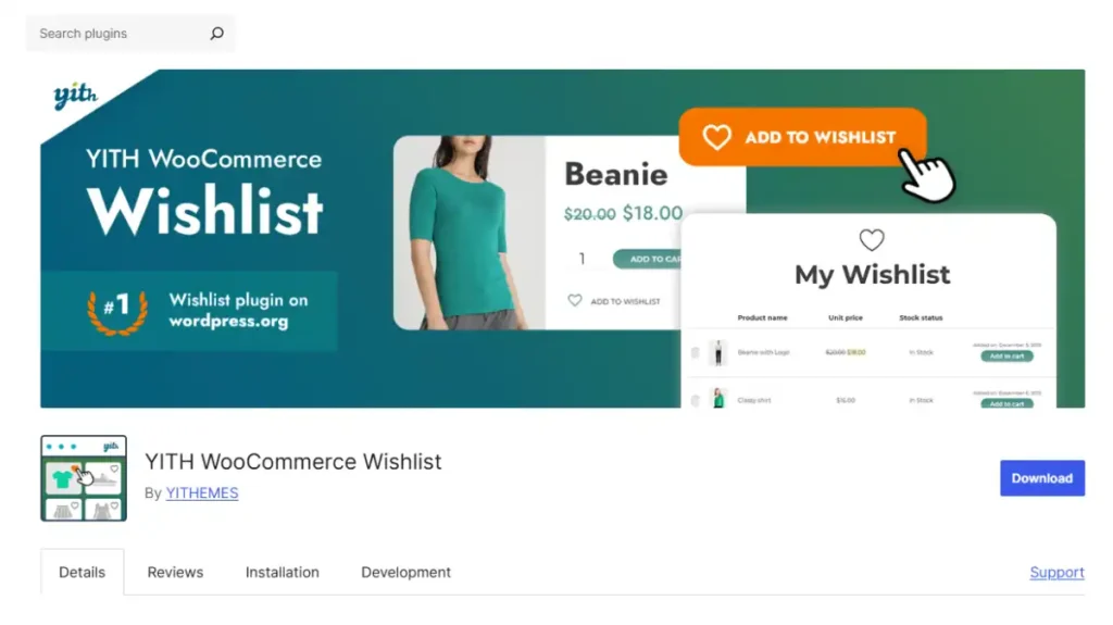 YITH WooCommerce Wishlis