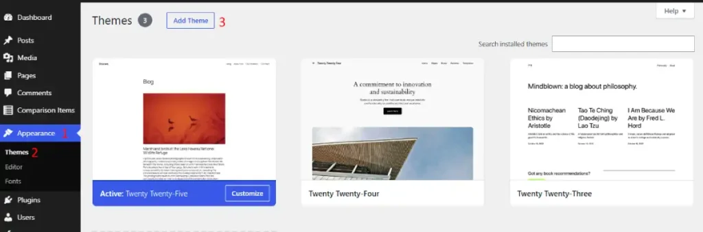 how to add a new theme in WordPress