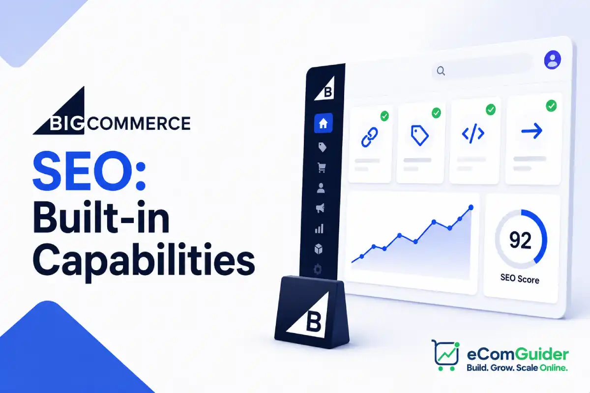 BigCommerce SEO built-in capabilities dashboard with SEO optimization features