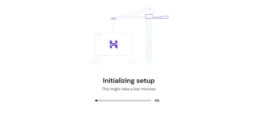 Hostinger website setup initializing