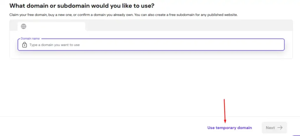 How to use a temporary domain in Hostinger