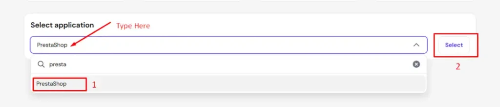 How to select PrestaShop in Hostinger Auto Installer