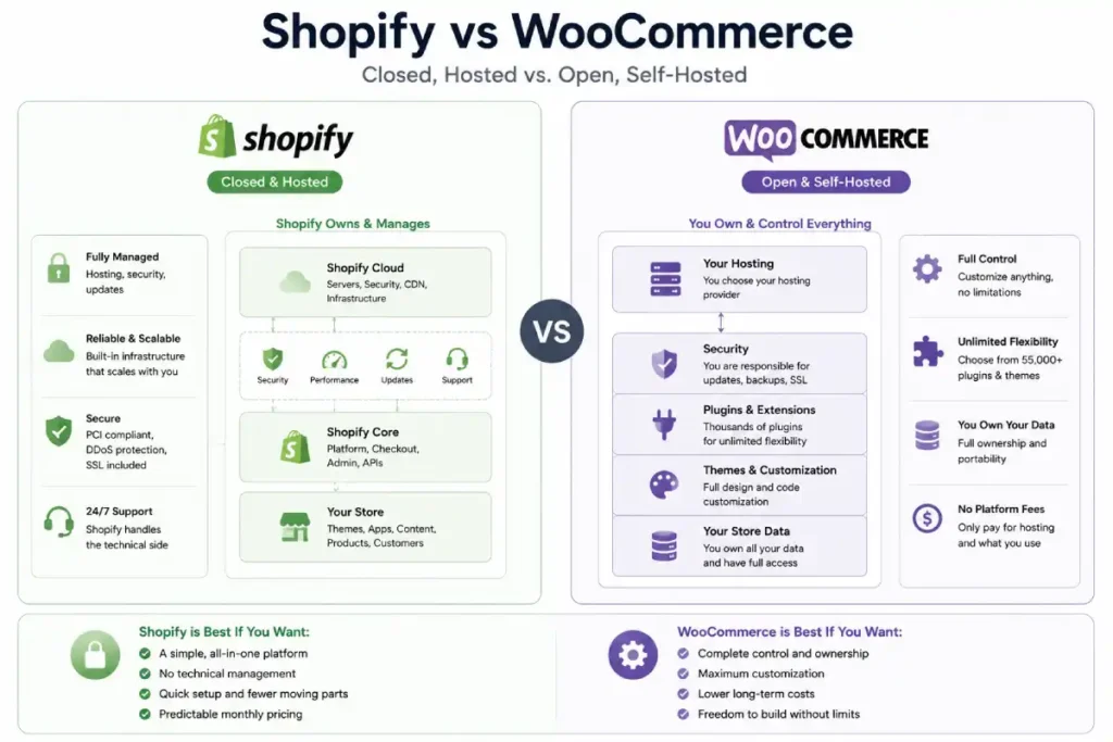 Shopify vs WooCommerce Ownership Comparison