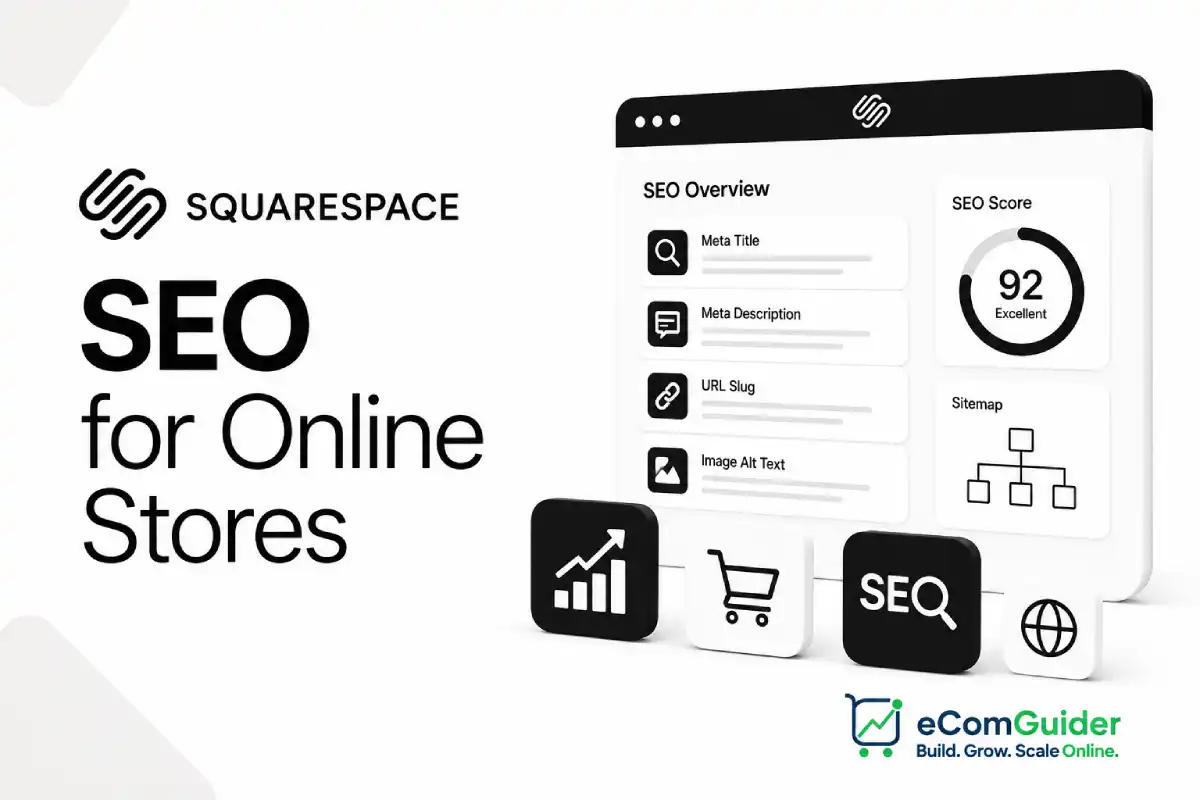 Squarespace SEO dashboard for optimizing an online store
