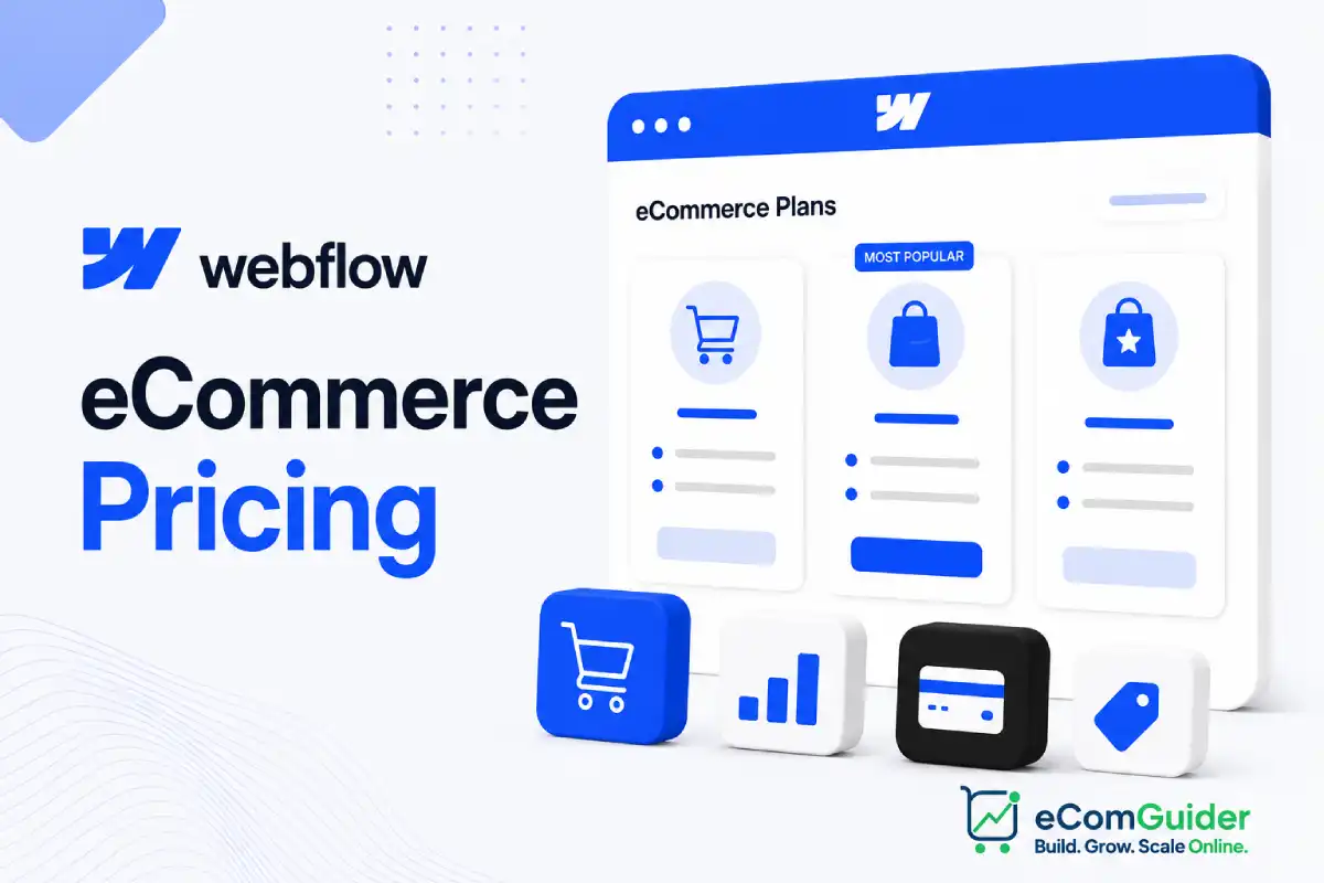 Webflow eCommerce pricing plans comparison interface