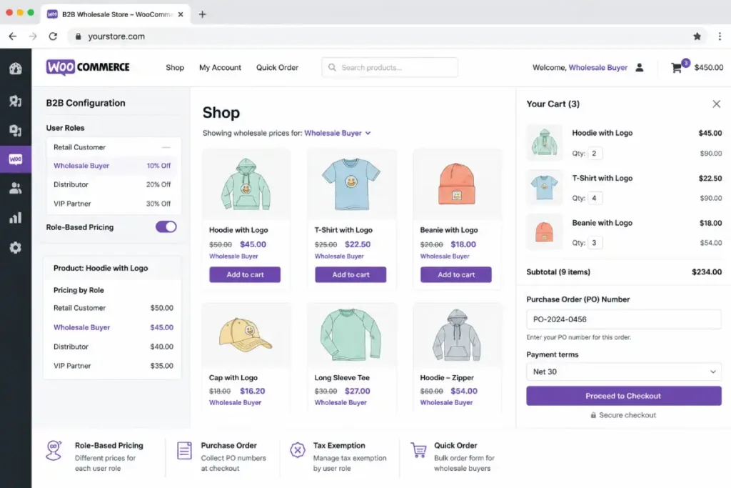 WooCommerce B2B role based pricing
